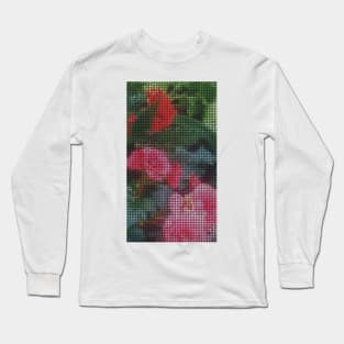 Mosaic Style Pink Flower Tiles Long Sleeve T-Shirt